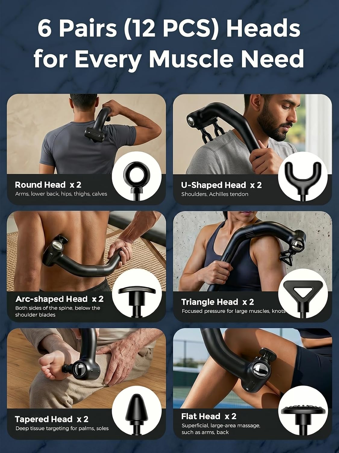 Dual-Head Percussion Massage Gun for Full Body Muscle Relief - 11