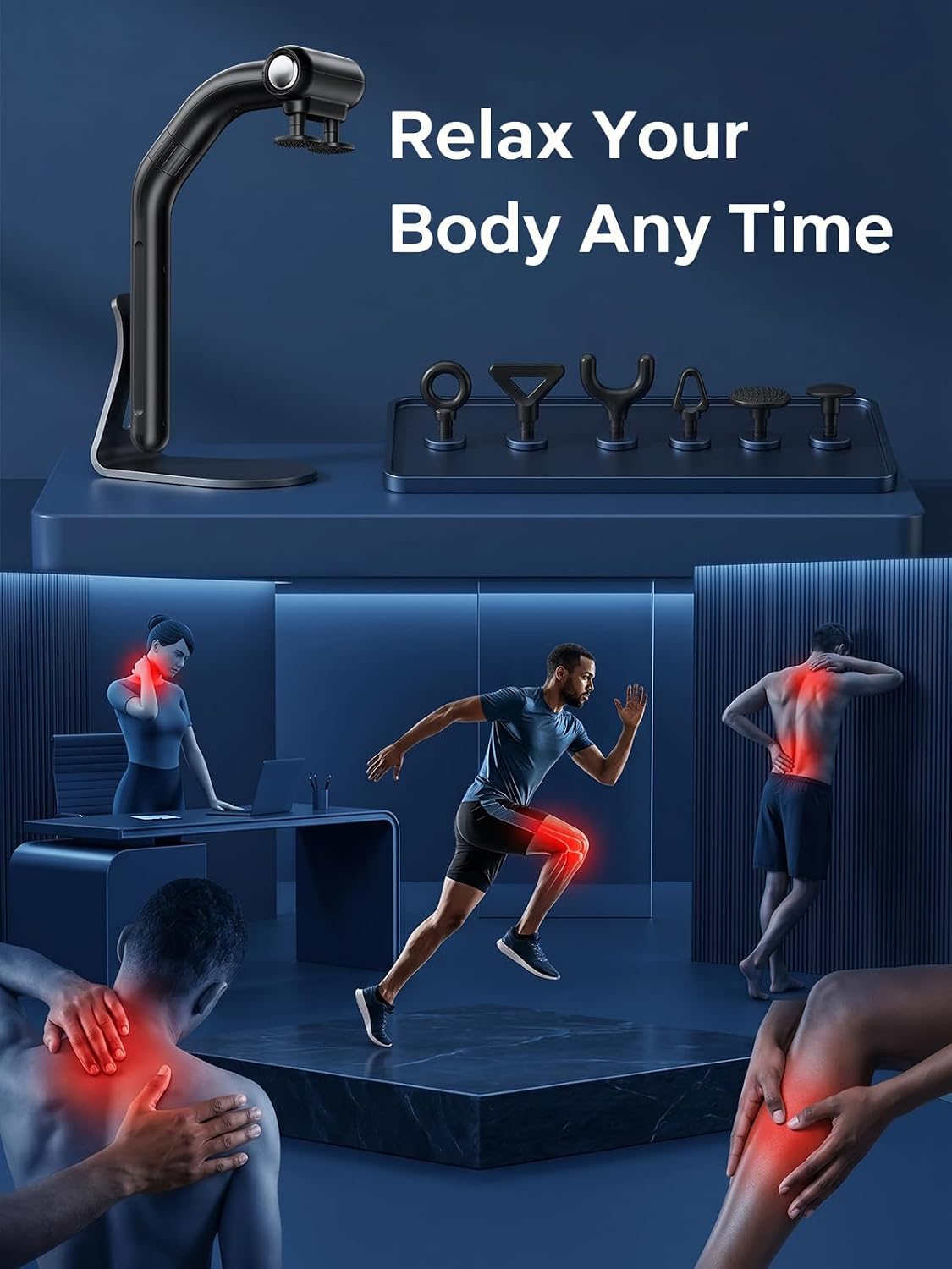 Dual-Head Percussion Massage Gun for Full Body Muscle Relief - 10