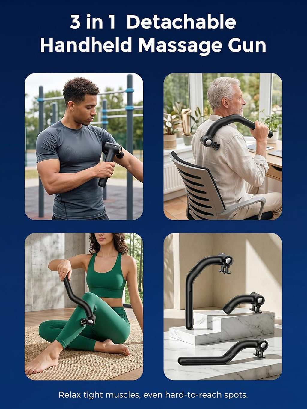 Dual-Head Percussion Massage Gun for Full Body Muscle Relief