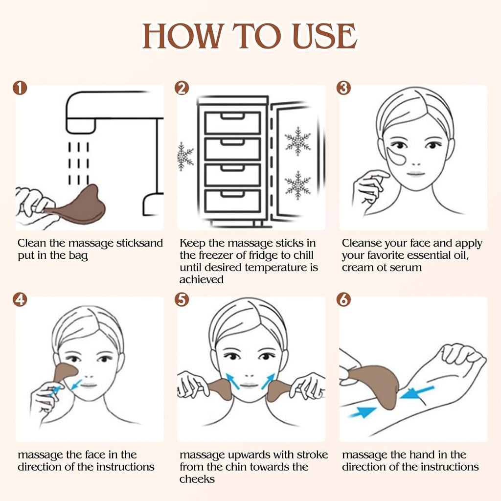 2-in-1 Stainless Steel Cooling Facial Ice Globes and Gua Sha Tool