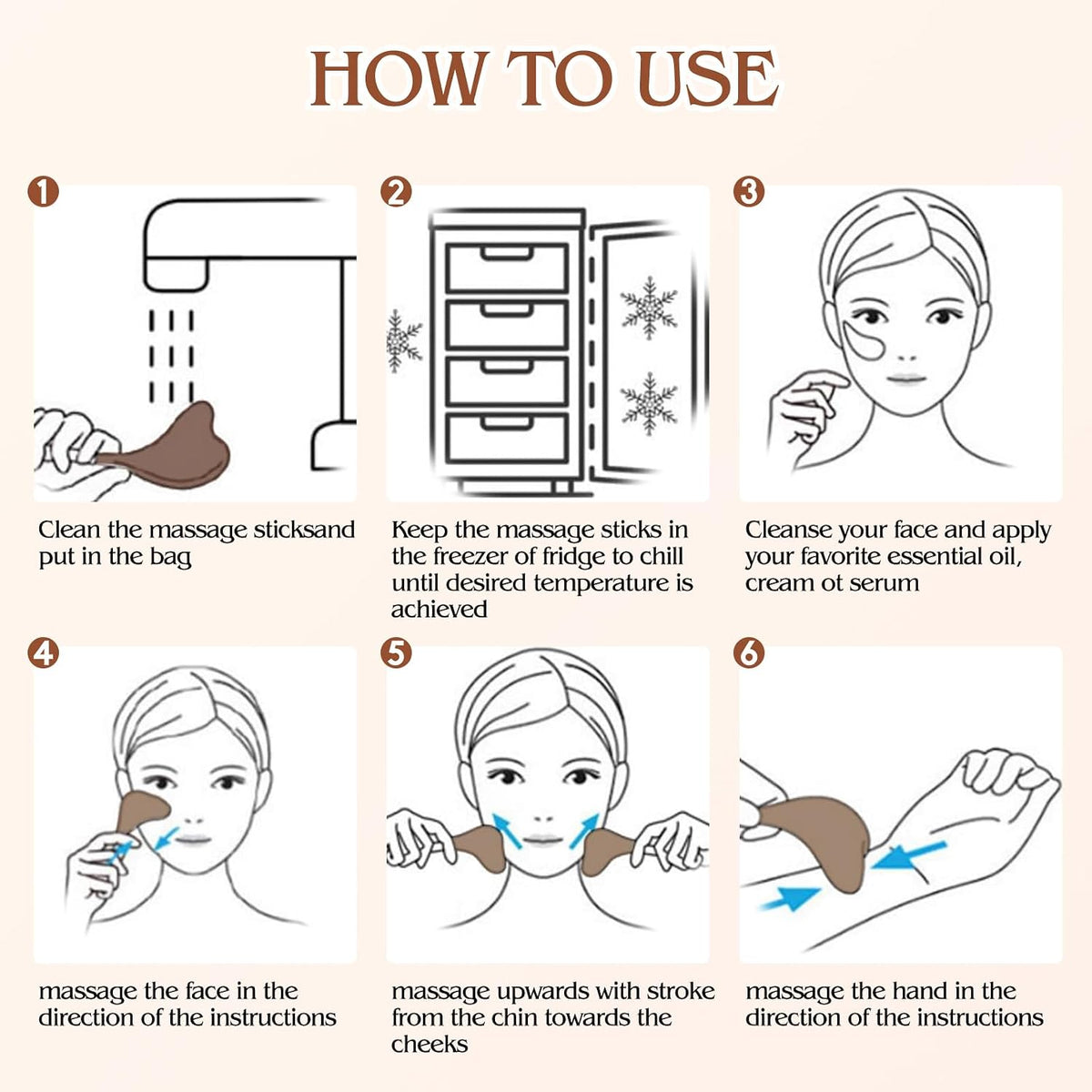 2-in-1 Stainless Steel Cooling Facial Ice Globes and Gua Sha Tool