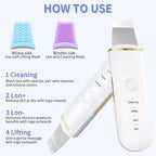 Ultrasonic Facial Skin Scrubber and Pore Cleaner Spatula