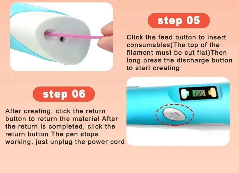 3D Printing Pen for Kids DIY Creative Drawing
