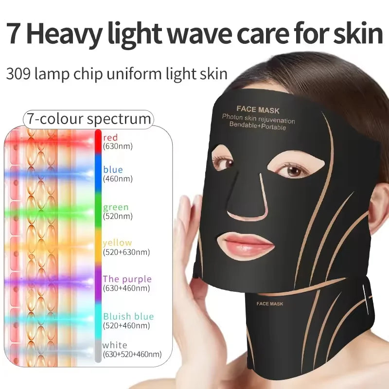 7-Color LED Face and Neck Rejuvenation Mask