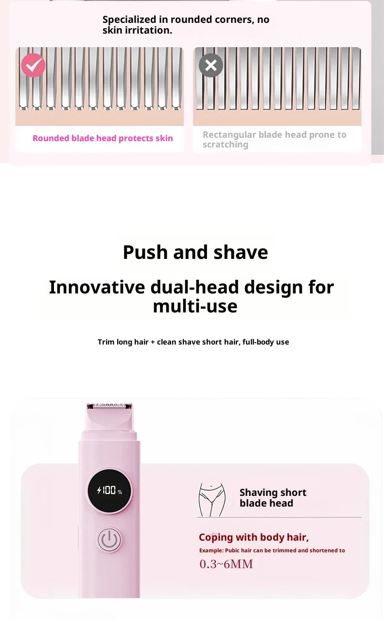 2-in-1 Electric Painless Hair Shaver for Face and Body
