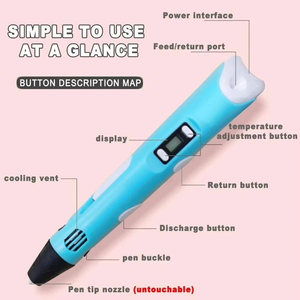 3D Printing Pen for Kids DIY Creative Drawing - 9