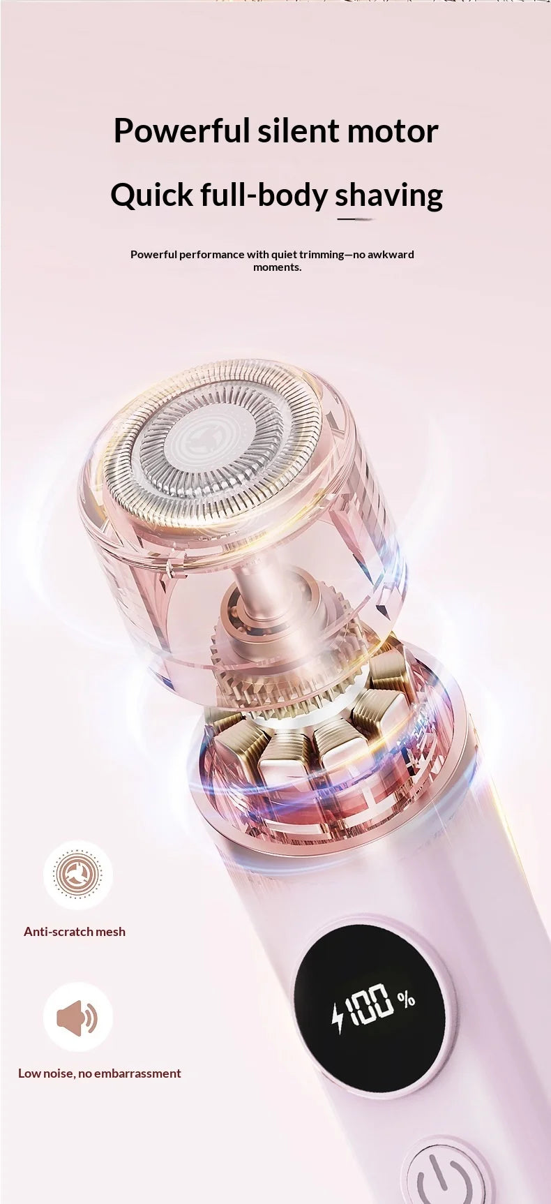 2-in-1 Electric Painless Hair Shaver for Face and Body