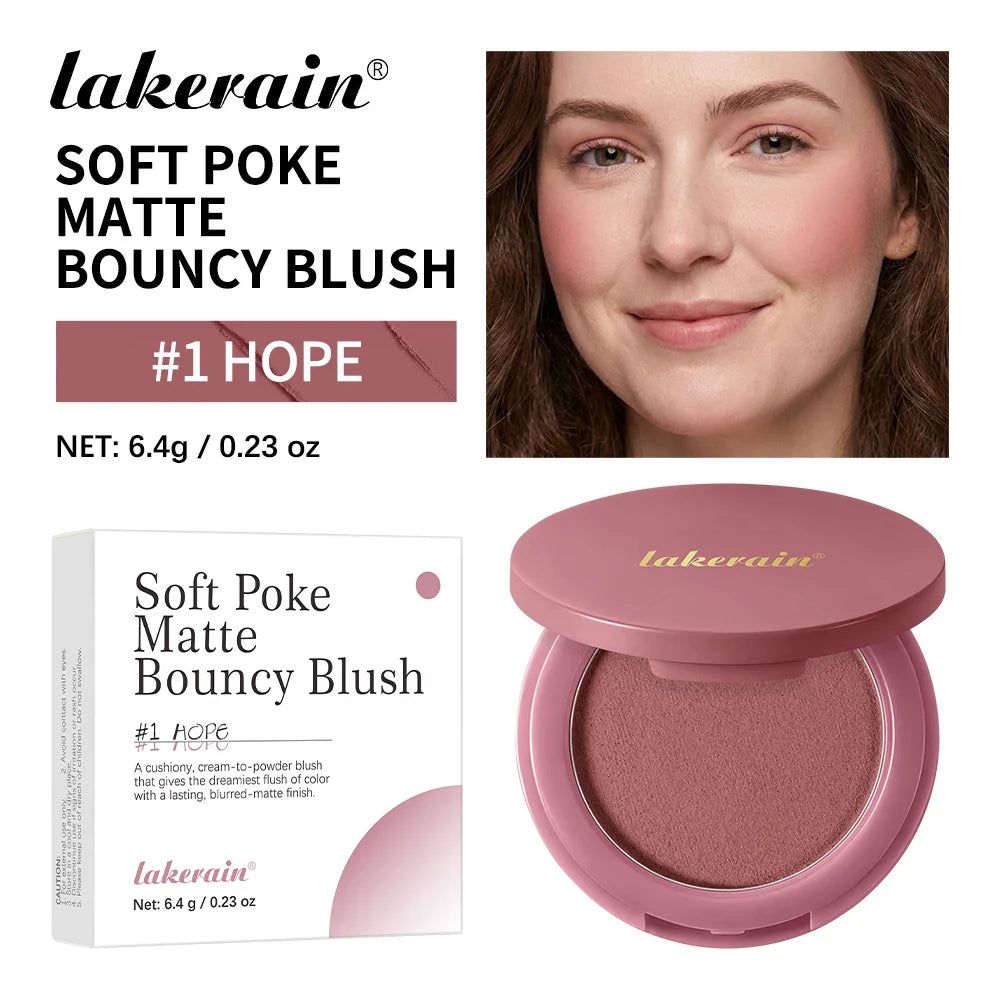 Matte Cream-to-Powder Bouncy Blush for Natural Face Flush