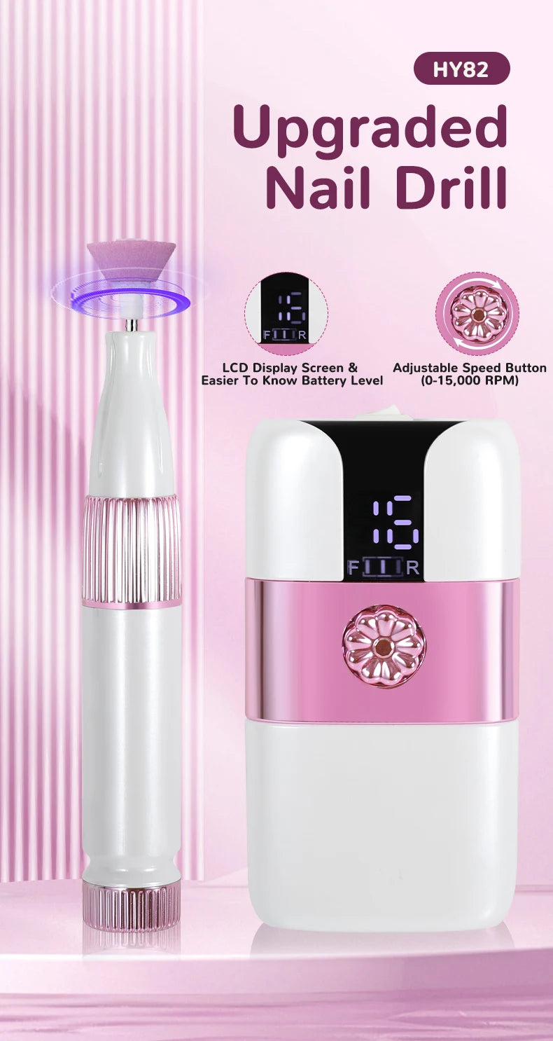 Rechargeable Electric Nail Drill Set with 12 Bits - 8