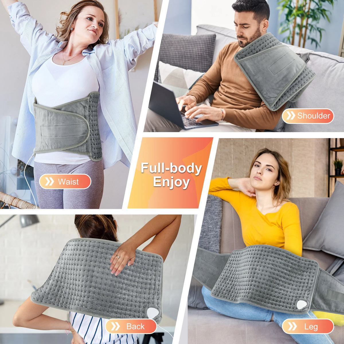 Electric Heated Lumbar Support Belt for Pain Relief