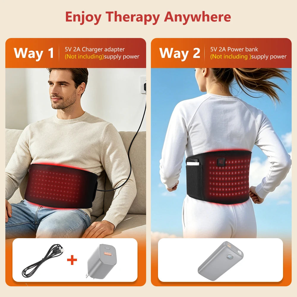 Red Light Therapy Heating Belt for Pain Relief and Cramps