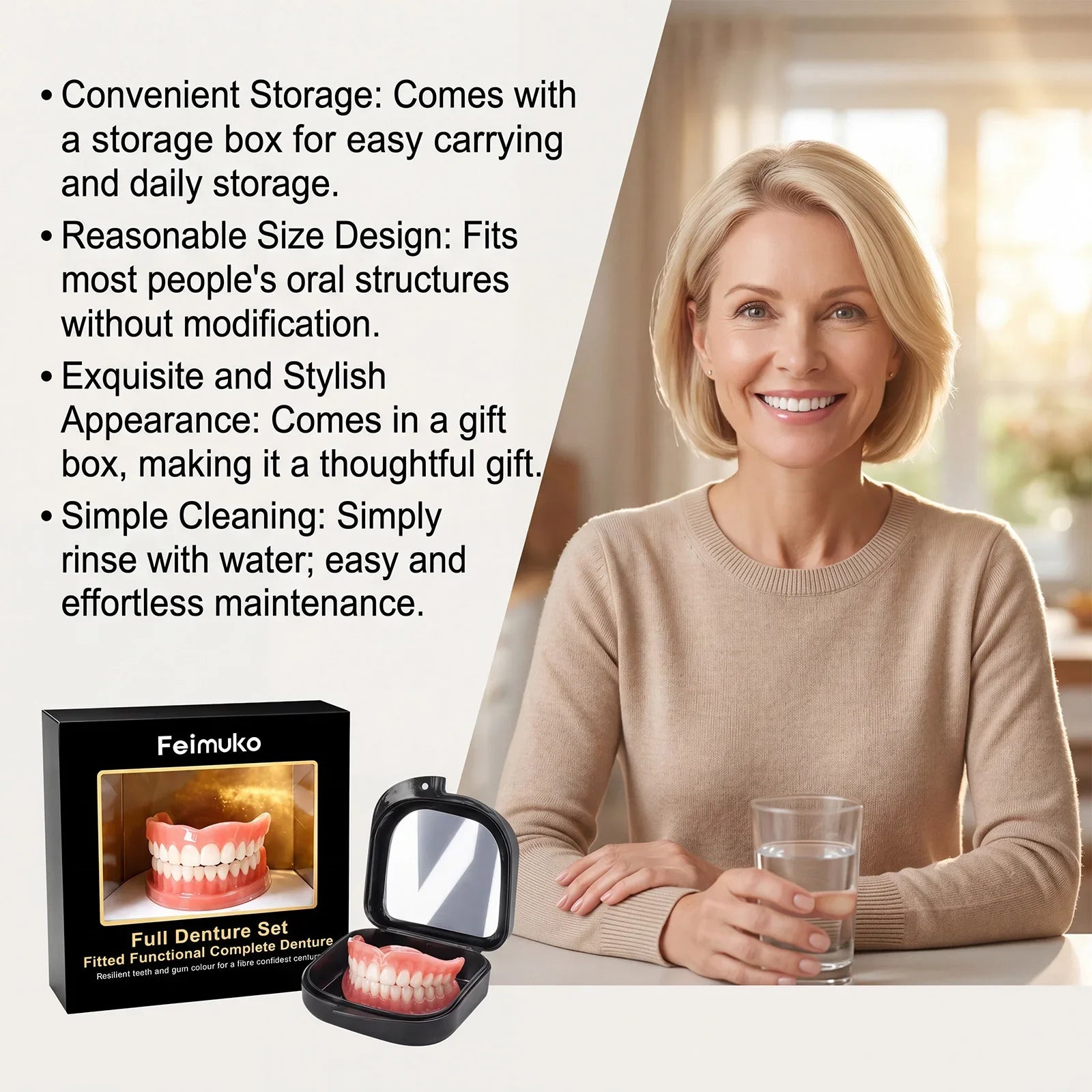 Full Mouth Realistic Resin Dentures for Natural Smile and Comfort - 15