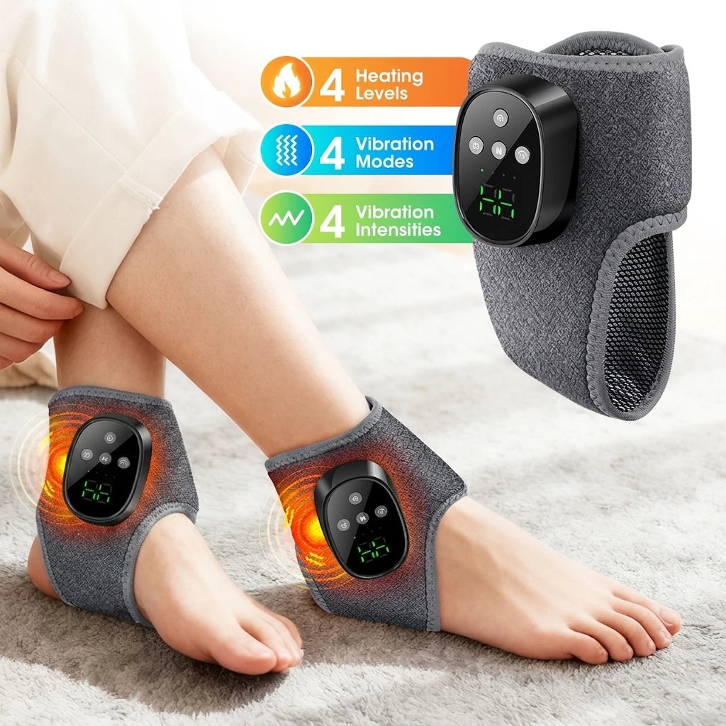 Cordless Heated Ankle Massage Wrap with Vibration Therapy