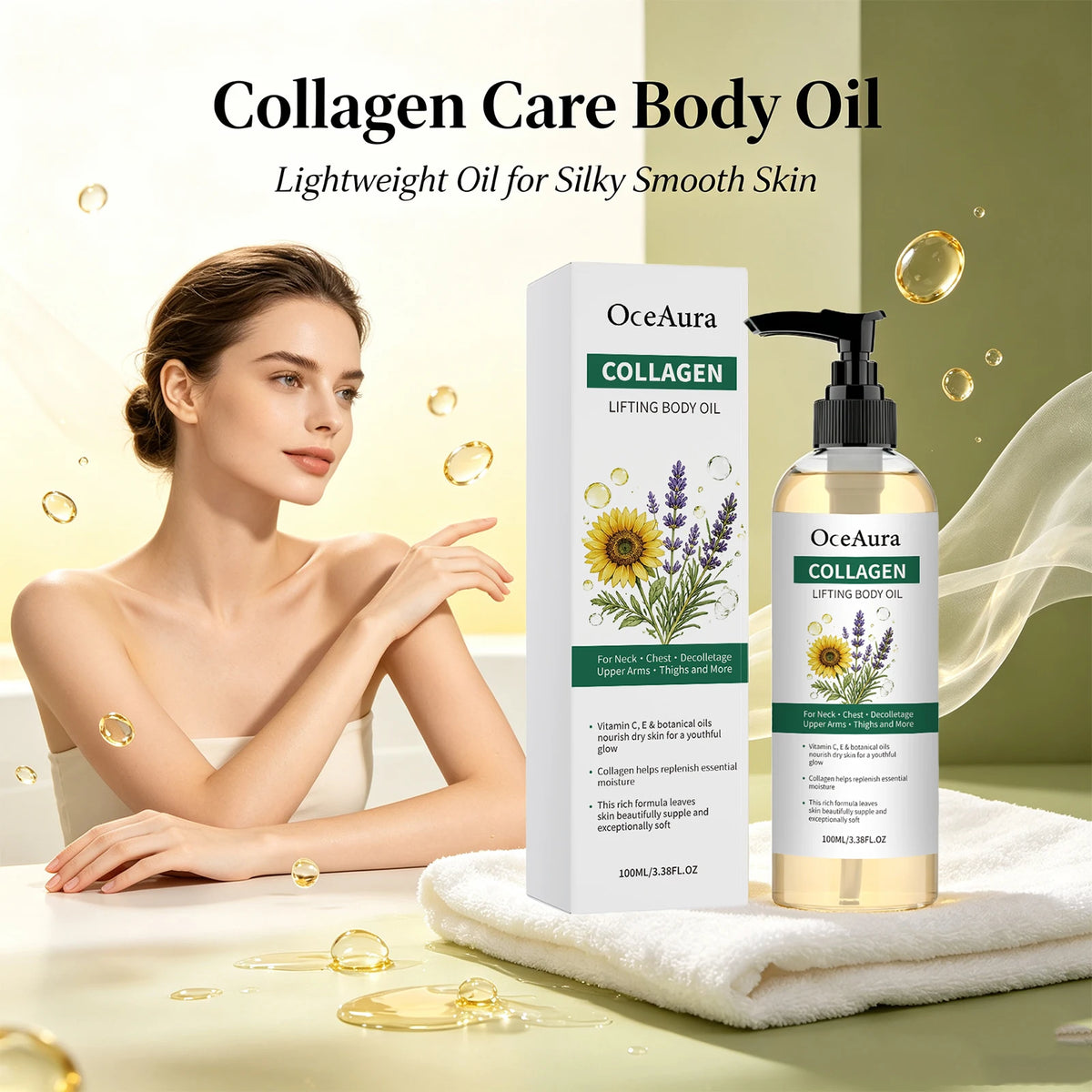 Collagen Nourishing Body Oil for Skin Hydration and Firming