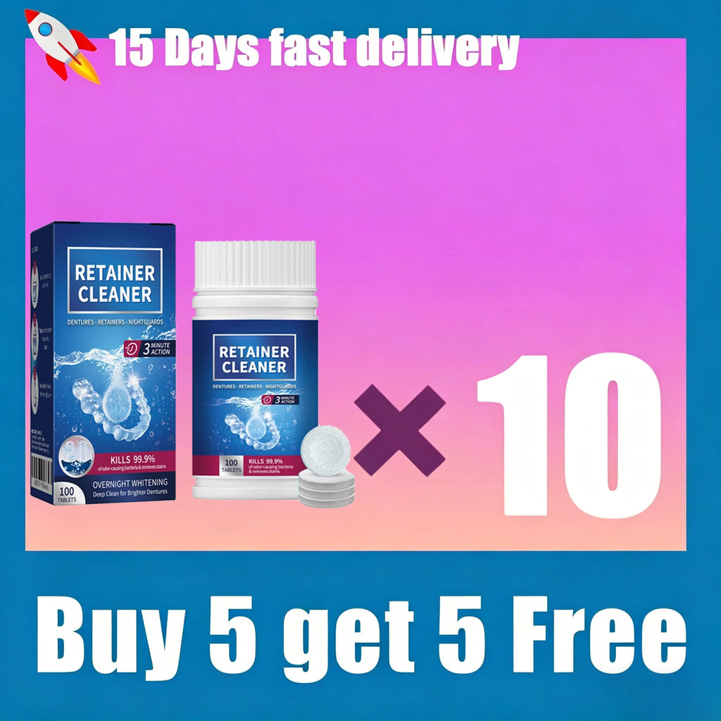 100 Pcs Denture and Retainer Cleaning Tablets for Deep Stain Removal