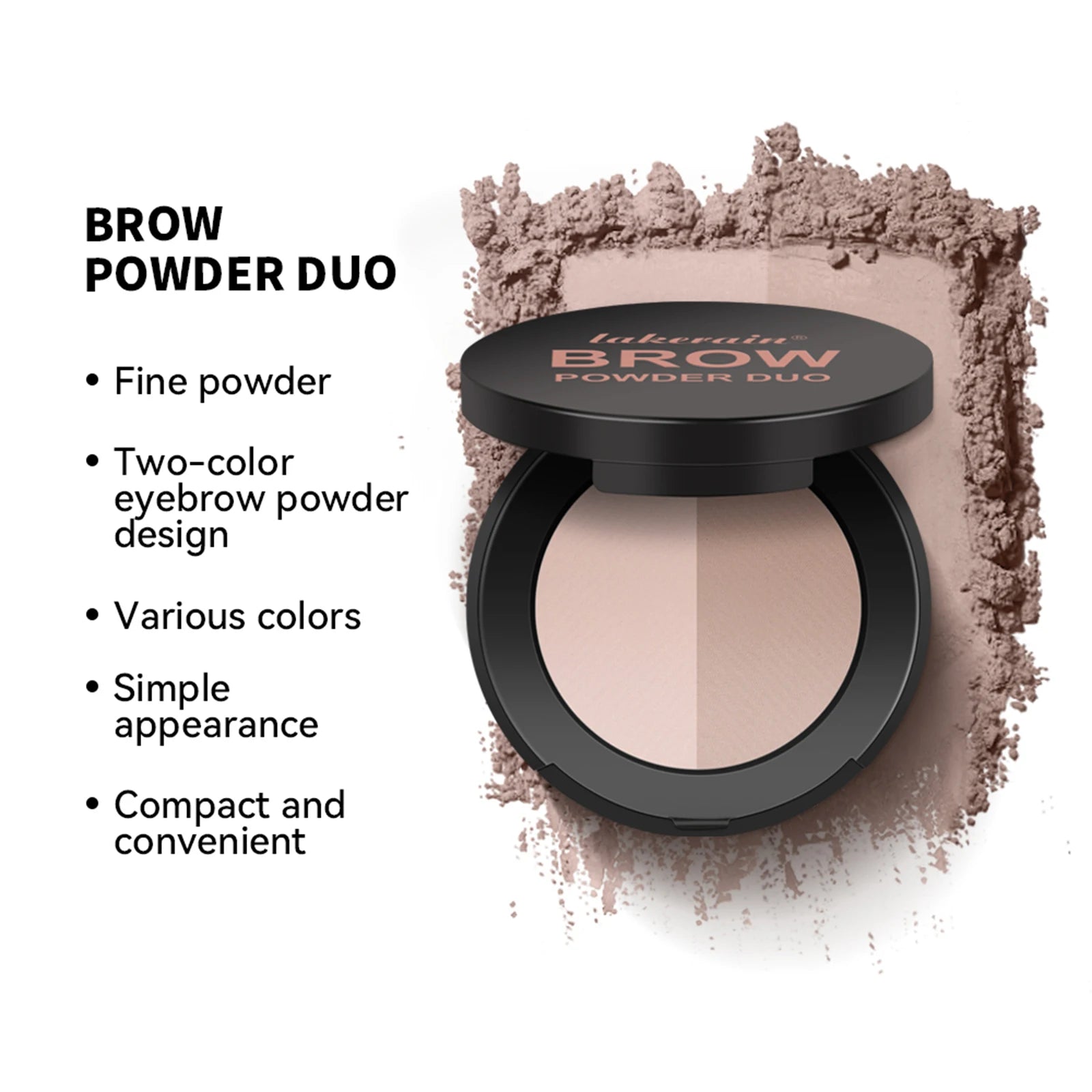 Dual-Tone Eyebrow Powder Palette with Grooming Brush - 2