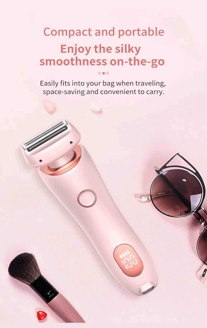 2-in-1 Electric Hair Shaver for Women - Painless Body & Face Trimmer - 13