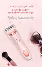 2-in-1 Electric Hair Shaver for Women - Painless Body & Face Trimmer