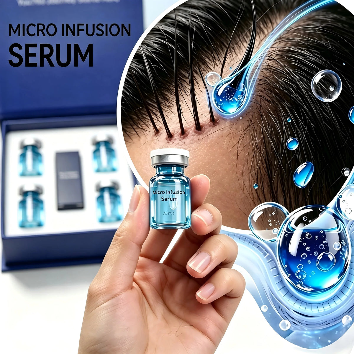Microneedle Scalp Serum Kit for Hair Regrowth and Follicle Repair