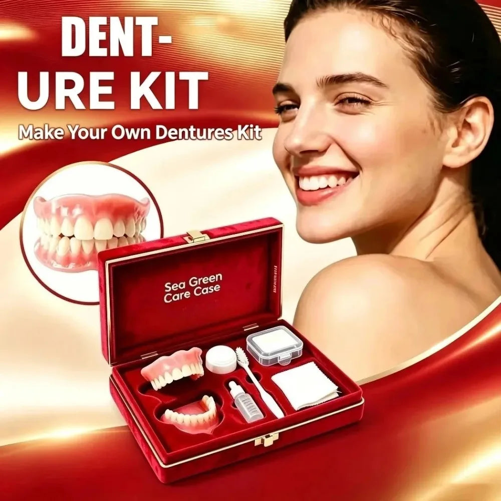 Comfortable Silicone Full-Mouth Denture Set with Storage Case - 3