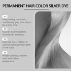 Permanent Silver Gray Hair Coloring Cream