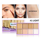 8-Shade Cream Concealer Palette and Makeup Applicator Set