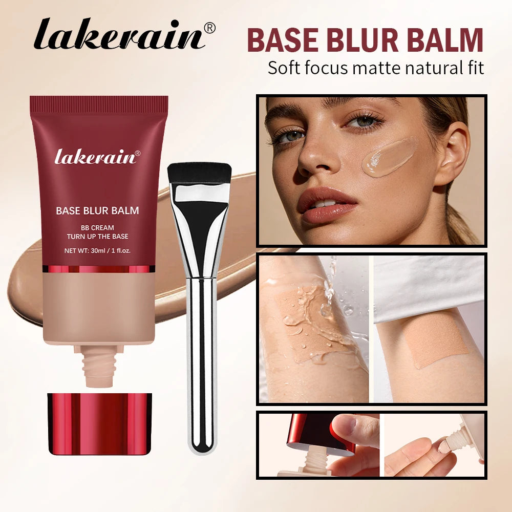 Blur Base Balm and Applicator Brush for Smooth Matte Finish - 8