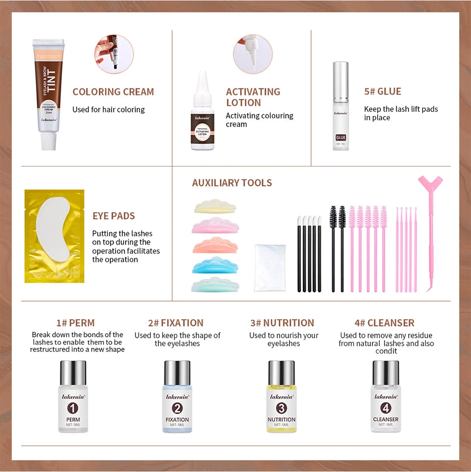 Professional Eyelash Lifting and Eyebrow Tinting Kit