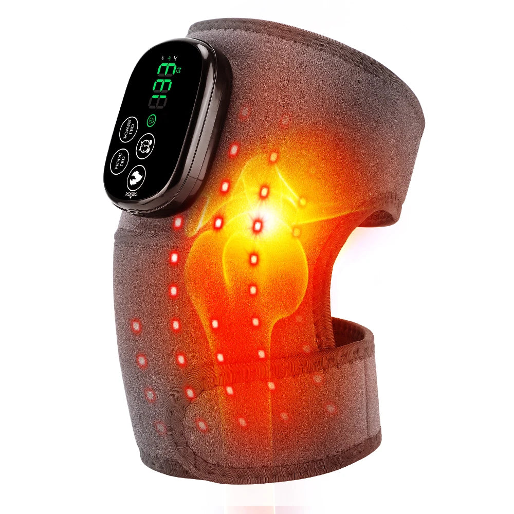 Cordless Heated Knee and Joint Support Brace with Red Light