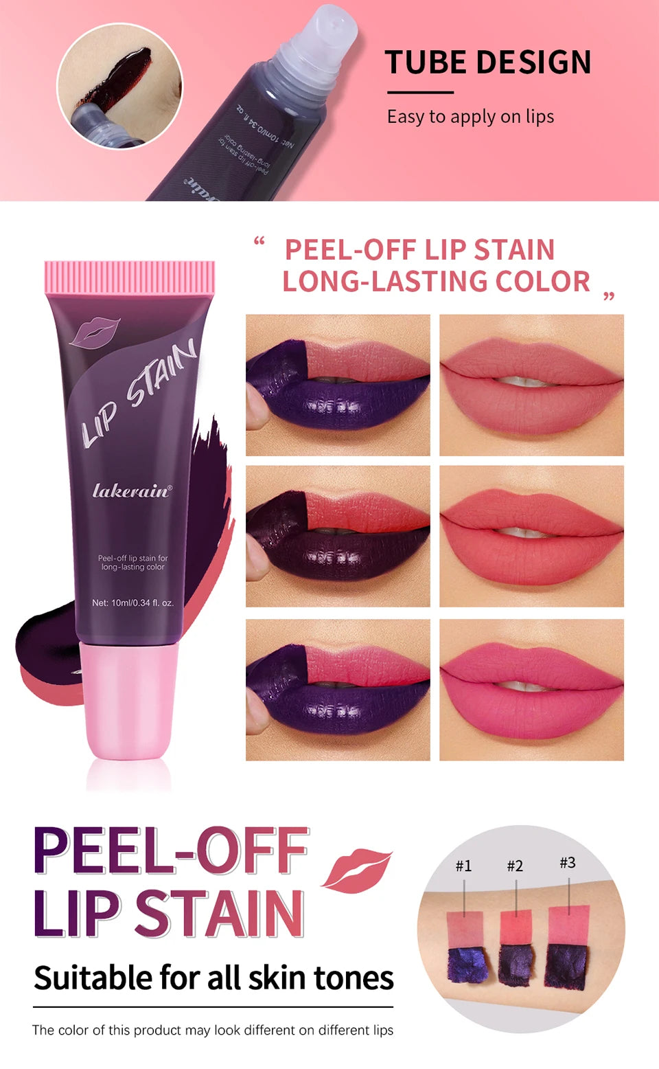 Waterproof Peel-Off Matte Lip Stain Tint