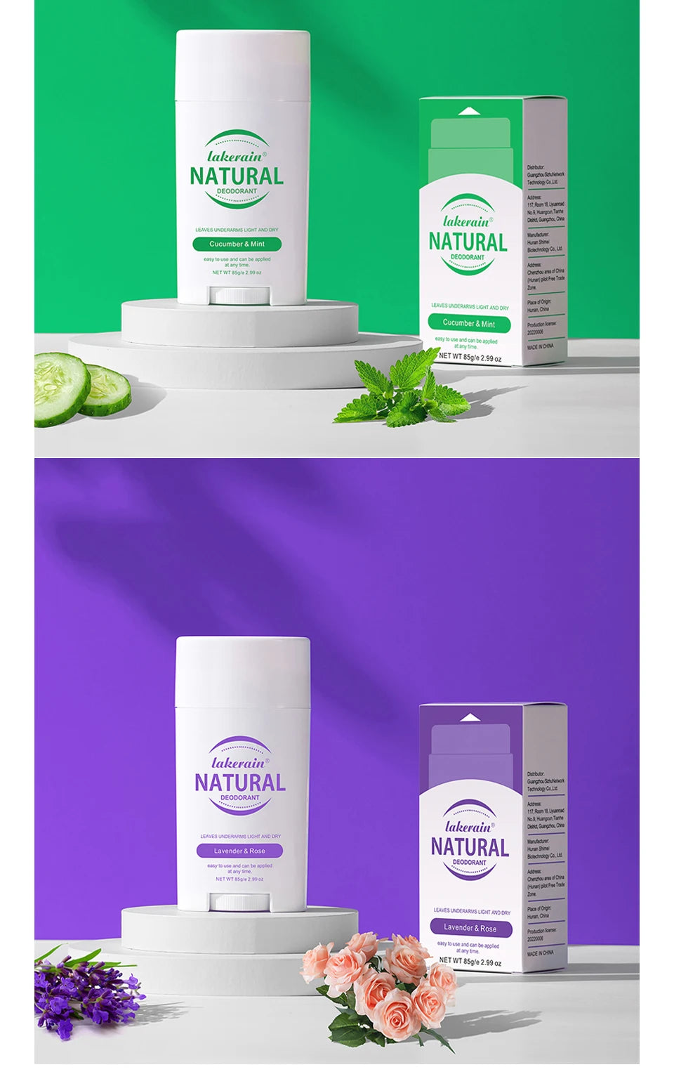 Long-Lasting Natural Solid Deodorant Stick