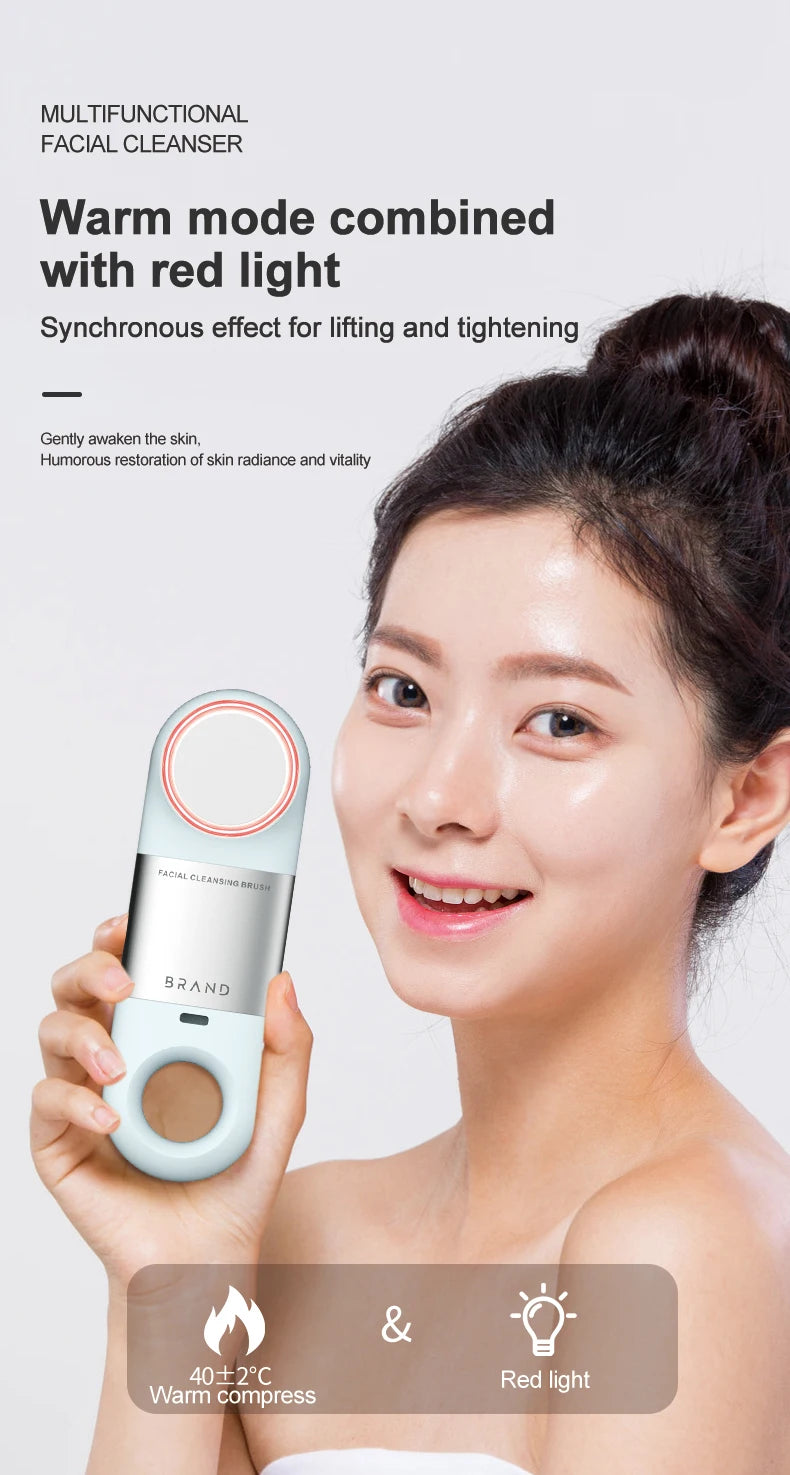 Hot and Cold Facial Cleansing Brush with Sonic Massage