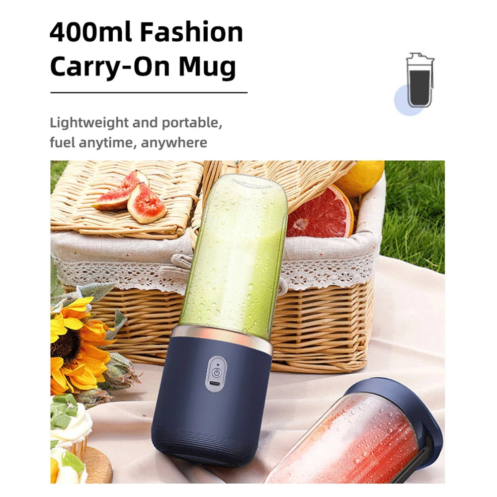 Portable Wireless Electric Fruit Blender and Juicer Cup - 6
