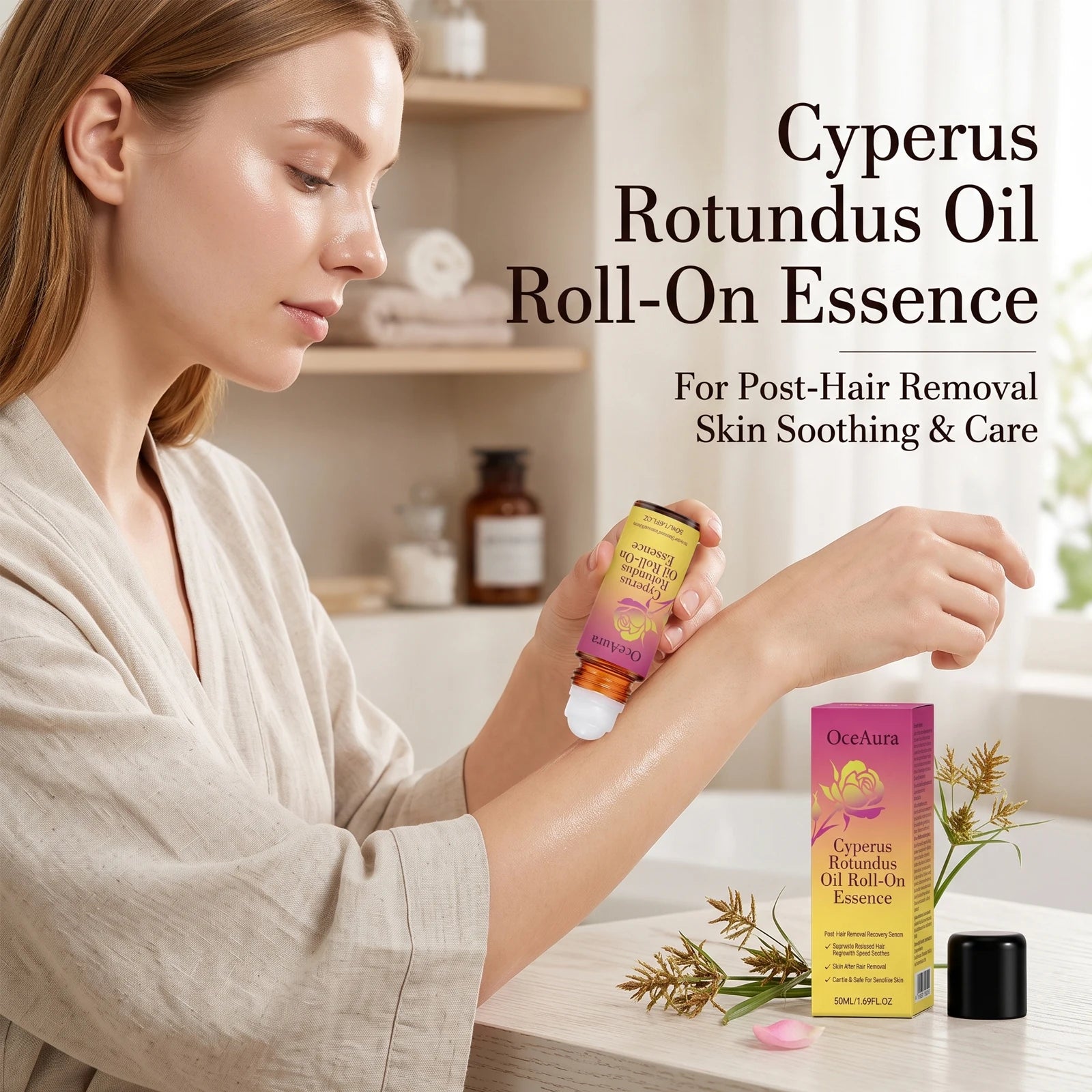 Cyperus Rotundus Roll-On Oil for Post-Hair Removal Skin Soothing - 1
