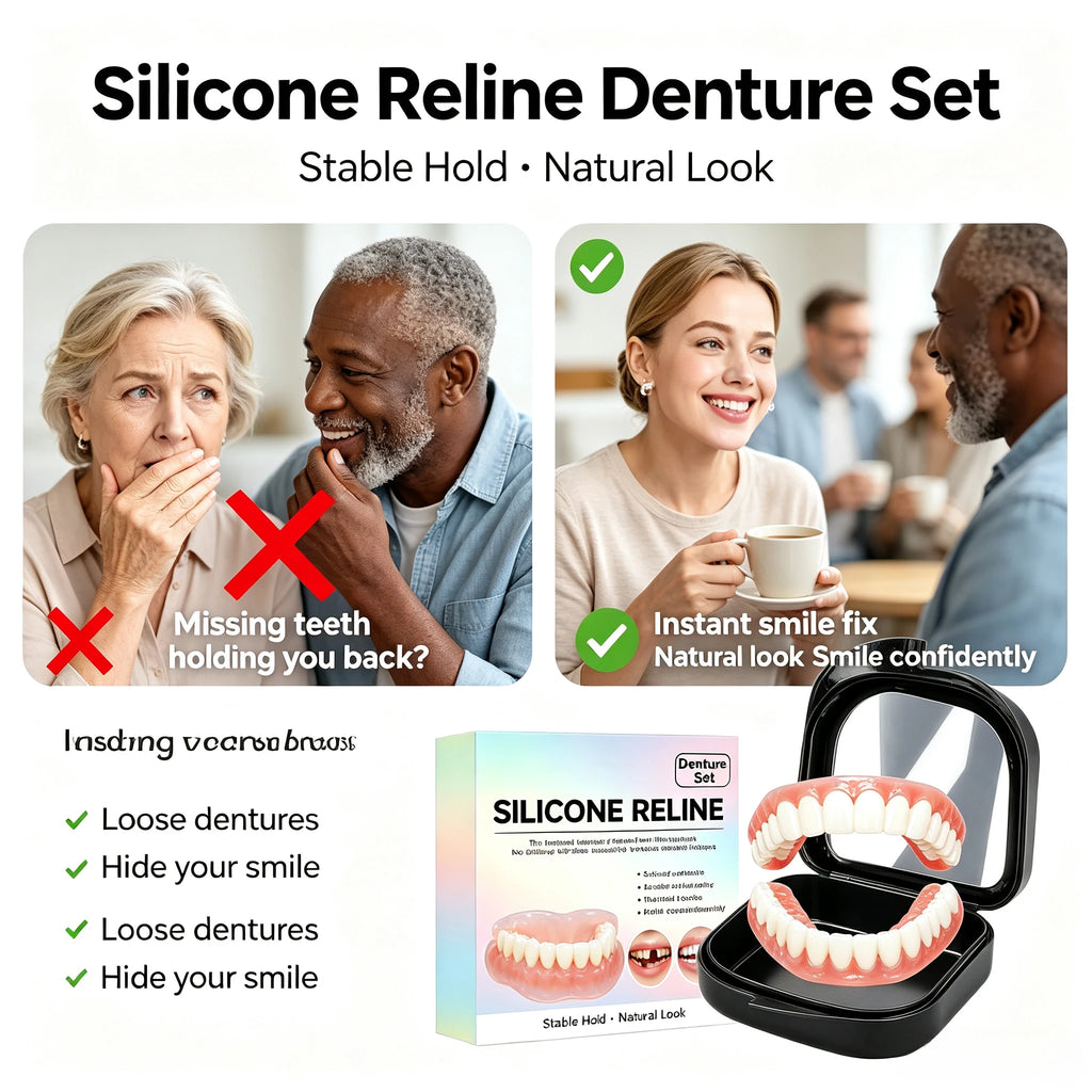 Comfort Fit Silicone Dentures Upper and Lower Set