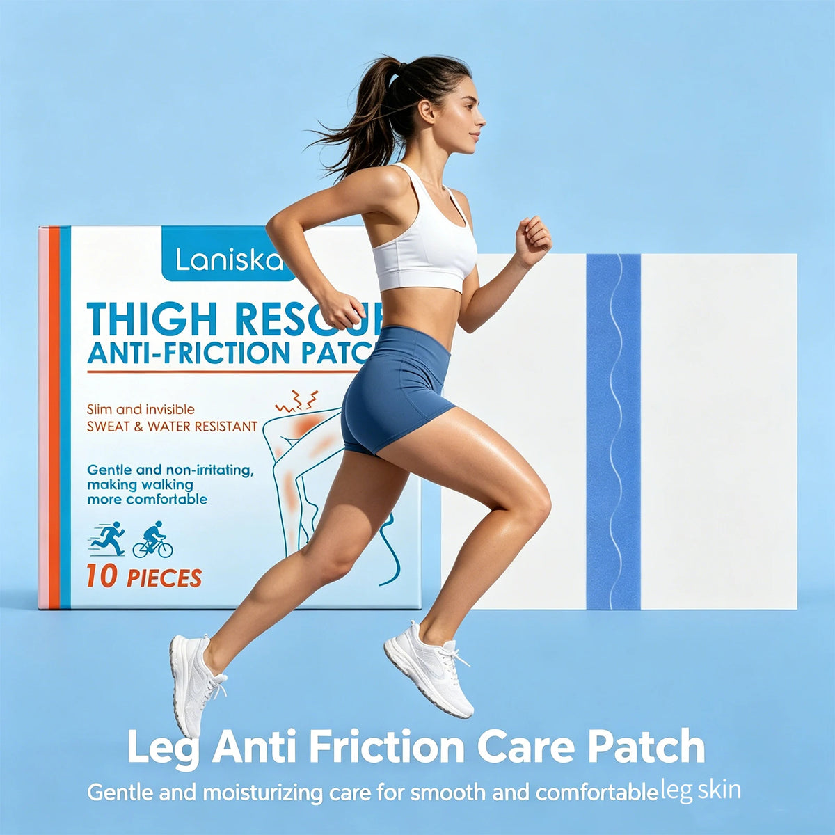 Invisible Anti-Chafing Thigh Patches for Walking and Sports
