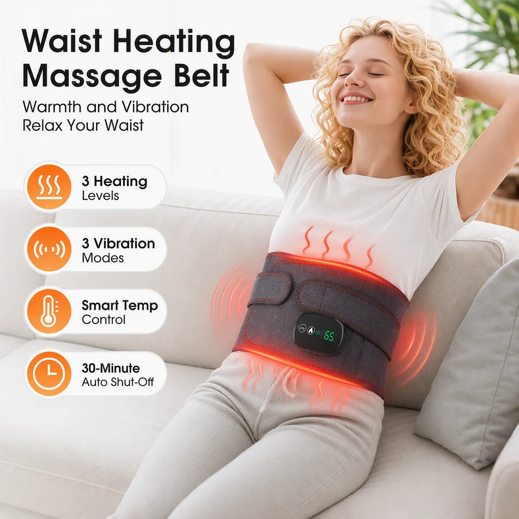 Heated Cordless Vibration Waist Massager Belt
