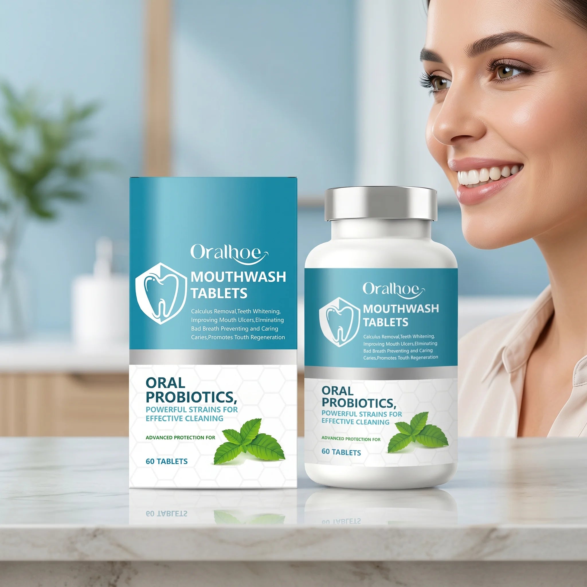 Refreshing Teeth Whitening & Probiotic Mouthwash Tablets - 1