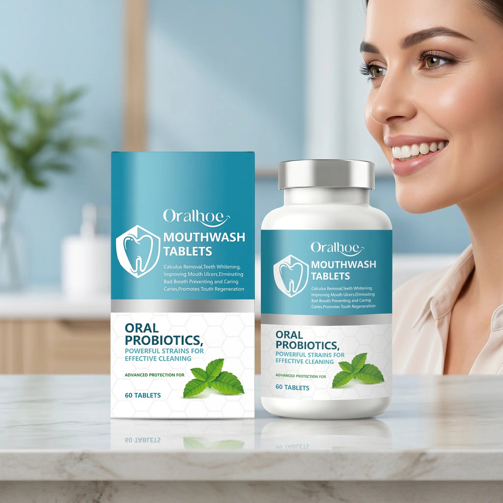Refreshing Teeth Whitening & Probiotic Mouthwash Tablets