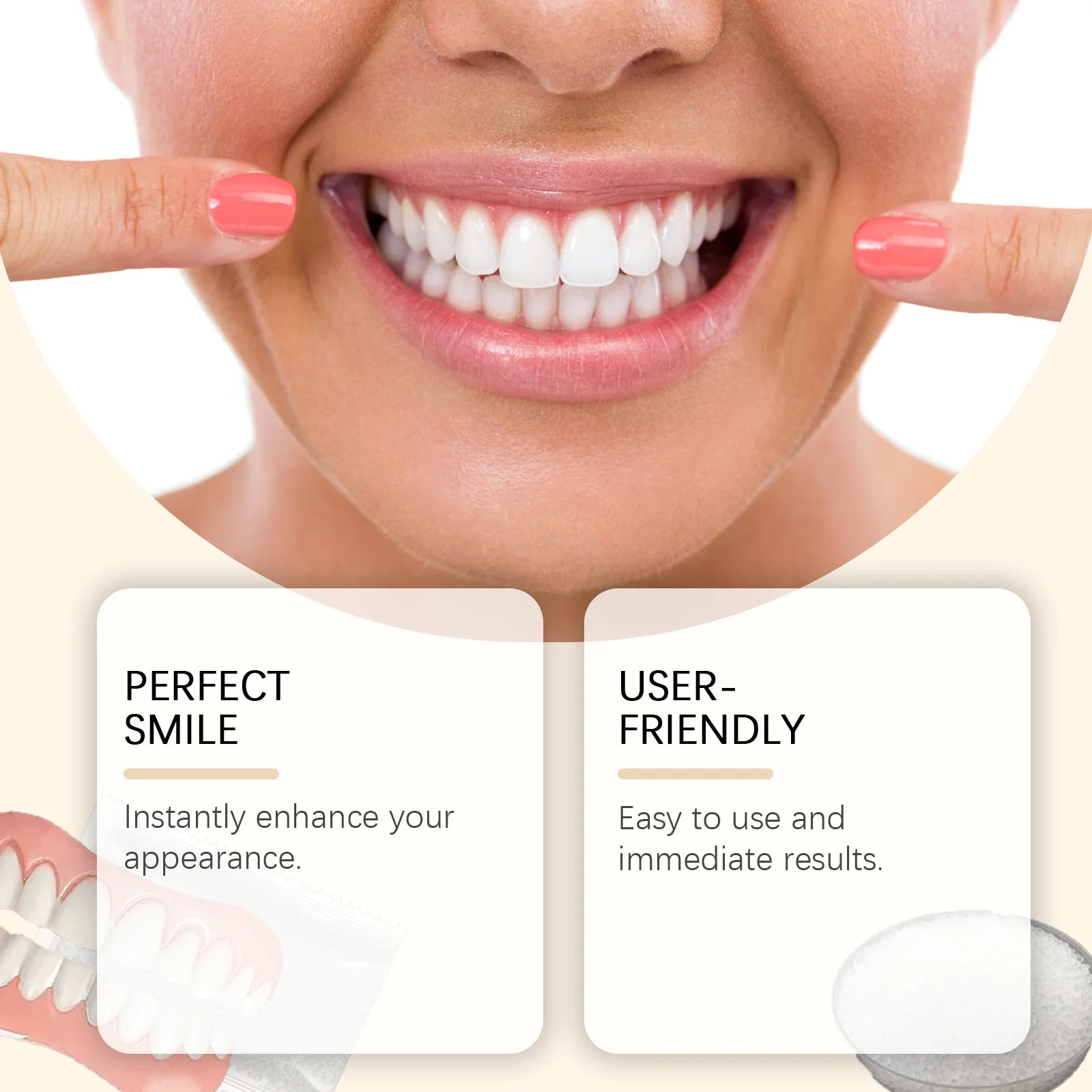 Temporary Silicone Cosmetic Dentures for Missing Teeth - 3