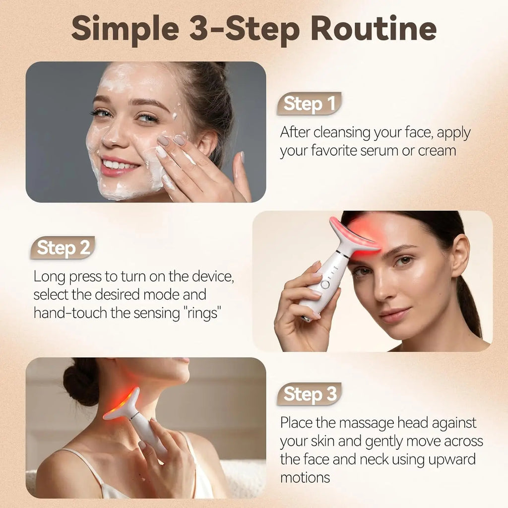 3-in-1 LED Facial Massager for Skin Tightening and Sculpting