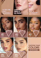 Matte Bronzer Powder for Long-Lasting Waterproof Face Contouring