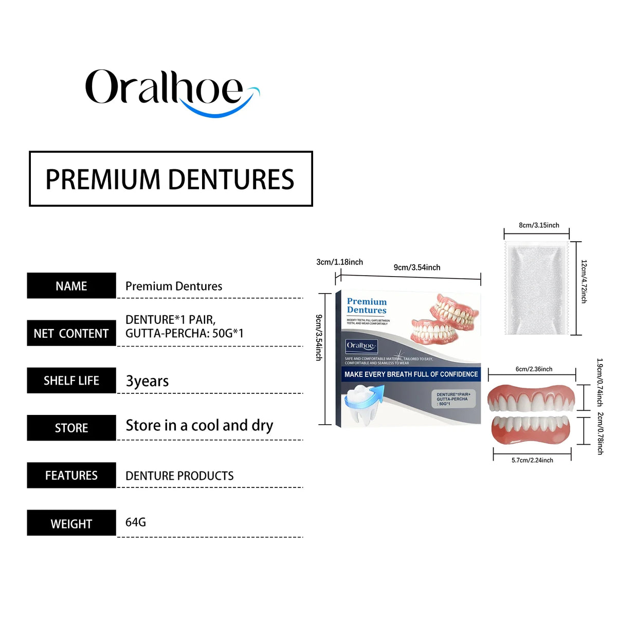 Instant Smile Cosmetic Denture Fitting Kit for Natural Teeth Alignment