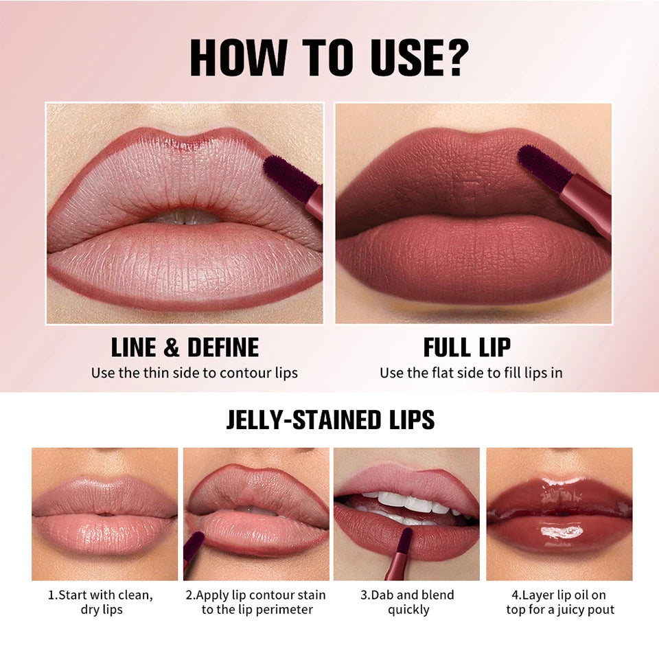 Long-Lasting Waterproof Felt Tip Lip Liner Stain - 27