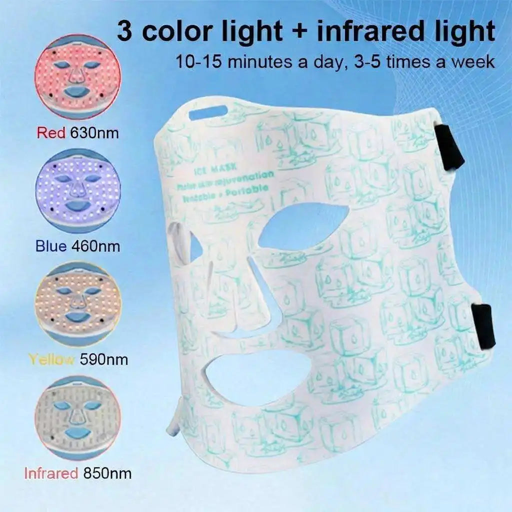 LED Red Light Therapy Face Mask with Cooling Gel Pack - 3