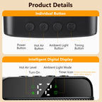 Portable PTC Ceramic Space Heater with Ambient Light and Timer