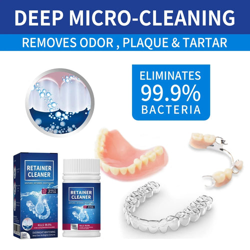 100 Pcs Denture and Retainer Cleaning Tablets for Deep Stain Removal