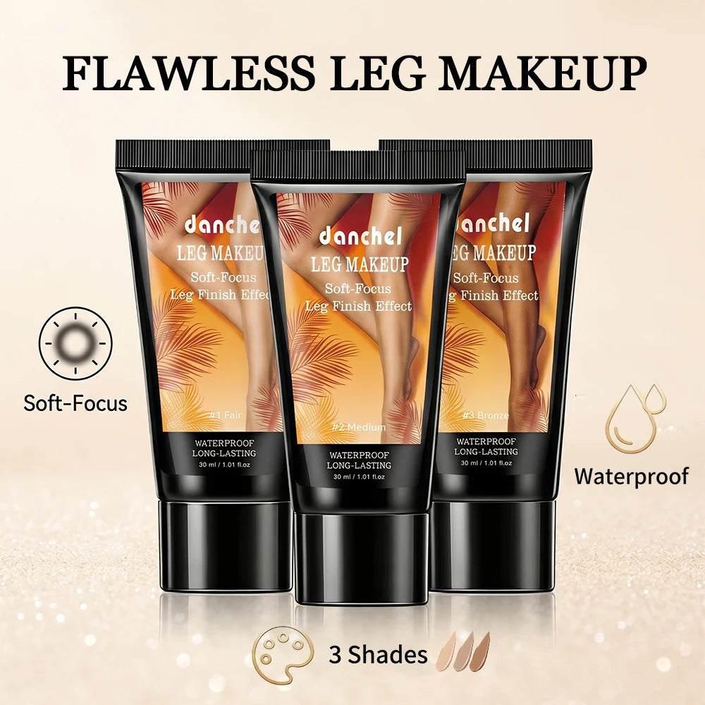 Waterproof Leg Foundation and Body Makeup with Application Glove