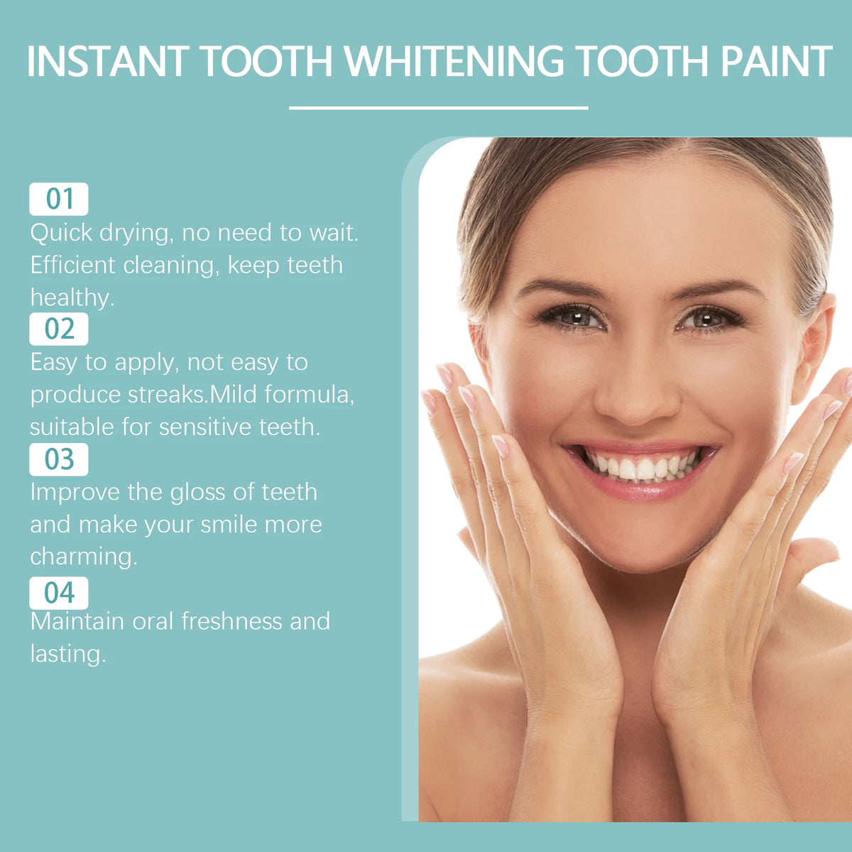 Instant Teeth Whitening Paint for Dental Stains and Brightening