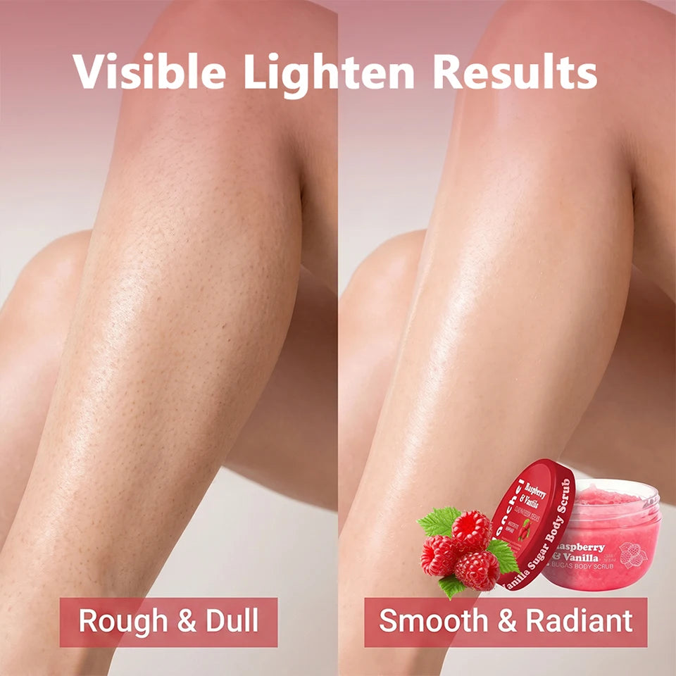 Raspberry Vanilla Sugar Body Scrub for Smooth Exfoliated Skin